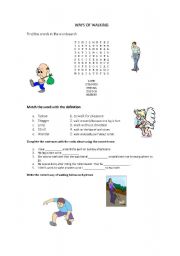 English worksheet: WAYS OF WALKING