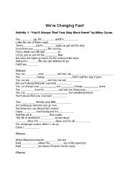 English Worksheet: Were Changing Fast