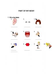 English Worksheet: Part of Body