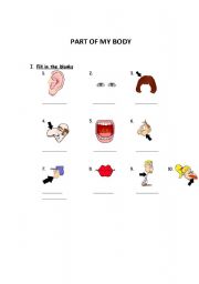 English worksheet: Part of Body