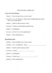 English Worksheet: Ordering Food in a Restaurant Role-Play