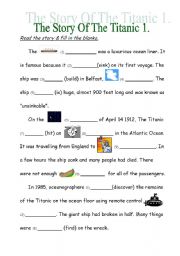 English Worksheet: The Story Of The Titanic 1