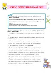 English Worksheet: REVIEW: PRESENT PERFECT AND PAST SIMPLE