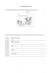 English Worksheet: Present Continuous Tense
