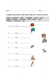 English Worksheet: Demonstratives this/that