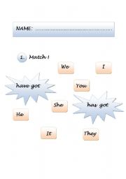 English Worksheet: Have, has 