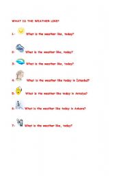English worksheet: whats the weather like