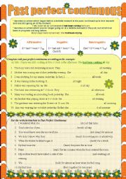English Worksheet: Past perfect continuous