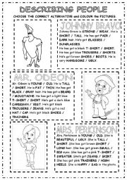 English Worksheet: DESCRIBING PEOPLE