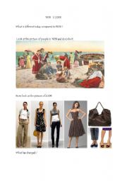 English Worksheet: Fashion today and in the past