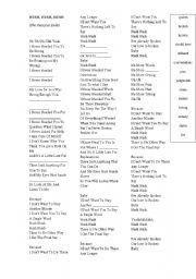 English Worksheet: Hush hush - Song activity