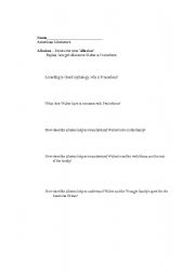 English worksheet: Allusions in A Raisin in the Sun