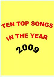 English Worksheet: Ten Top Songs in 2009