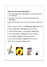 English worksheet: -ed and -ng adjectives