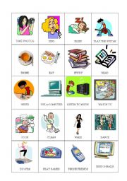 English Worksheet: everyday activities CARDS