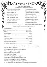 English Worksheet: Adjectives and Adverbs Test