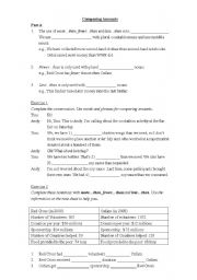 English Worksheet: comparing amount