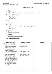 English worksheet: how to show directions in English