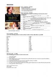 English Worksheet: Julie and Julia Worksheet