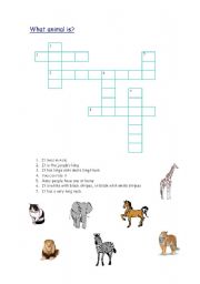 English worksheet: What animal is?