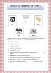 English worksheet: idioms with the names of plants