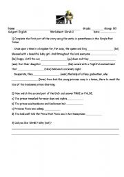English Worksheet: Shrek-simple past