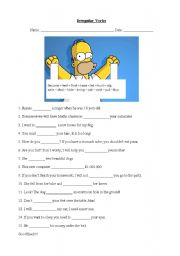 English Worksheet: Irregular Verbs