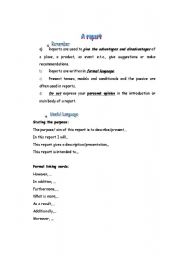 English Worksheet: how to write a report