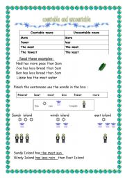 English Worksheet: countable -uncountable