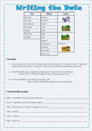 English Worksheet: Writing the Date