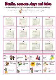 English Worksheet: Months, days and dates