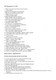 English Worksheet: will and going to