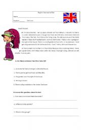 English Worksheet: test for the 5th year about the rooms in a house