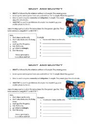 English Worksheet: MUST & MUSTNT