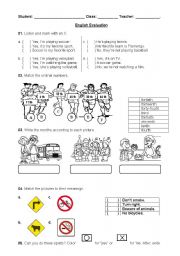 English Worksheet: Ordinal numbers, months, can, cant