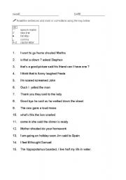 English Worksheet: Speech and quotation marks