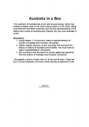 English Worksheet: Australia in a Box