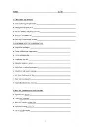 English Worksheet: EXERCISES ESO