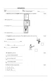 English worksheet: test