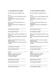 English Worksheet: In the shadow