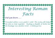 English worksheet: Roman facts for display. Did you know....