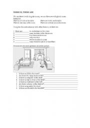 English Worksheet: there is, there are