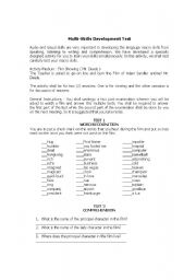 English Worksheet: Macro Skills Test