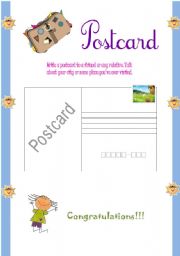 English Worksheet: Postcard