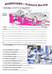 English Worksheet: Present be-ing