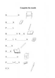 English Worksheet: A school classroom