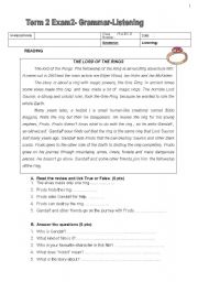 grammar present perfect- possessive pronouns, reading comp. 