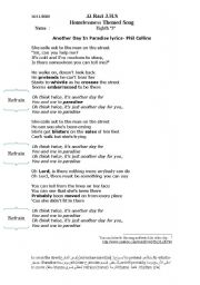 English worksheet: lyrics of song another day in paradise