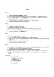 English Worksheet: culture discussion