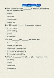 English Worksheet: past continuous